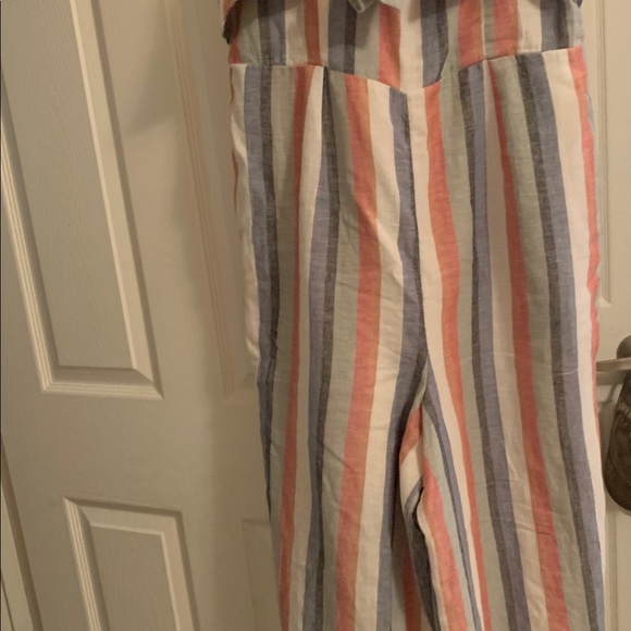 Stripe jumpsuit with detachable straps - Picture 2 of 2
